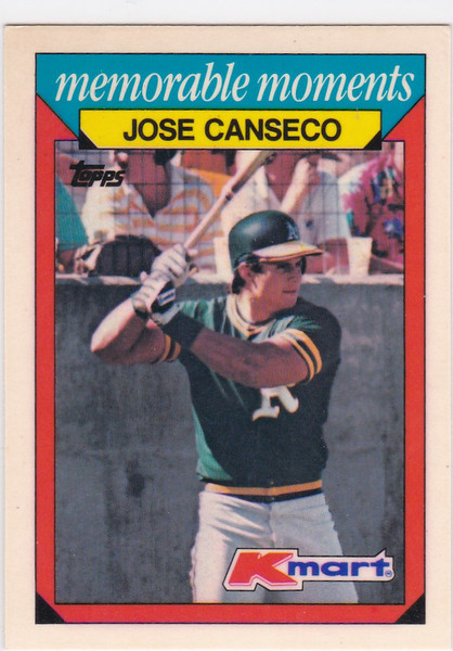 1988 Topps Kmart Memorable Moments #4 Jose Canseco Oakland Athletics