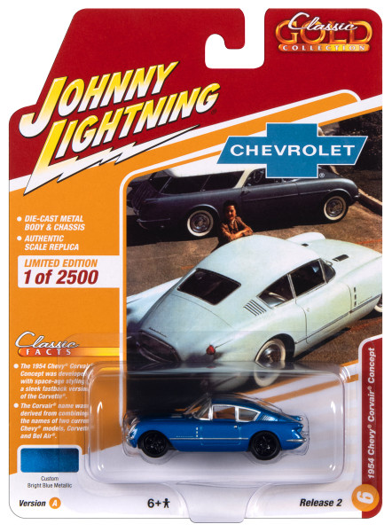 Johnny Lightning JLCG032 Classic Gold VER A 1954 Chevy Corvair Concept Blue