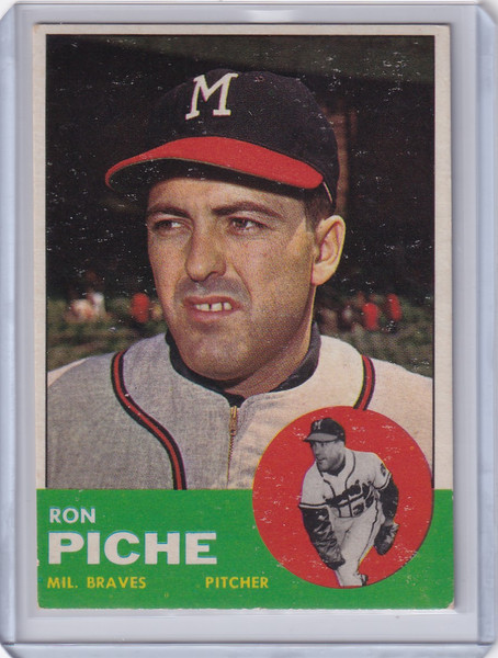 1963 Topps 179 Ron Piche - Milwaukee Braves