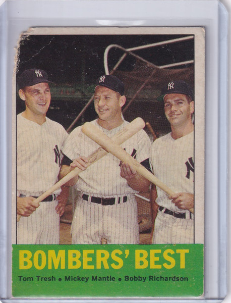 1963 Topps 173 Bombers' Best - Tom Tresh / Mickey Mantle / Bobby Richardson