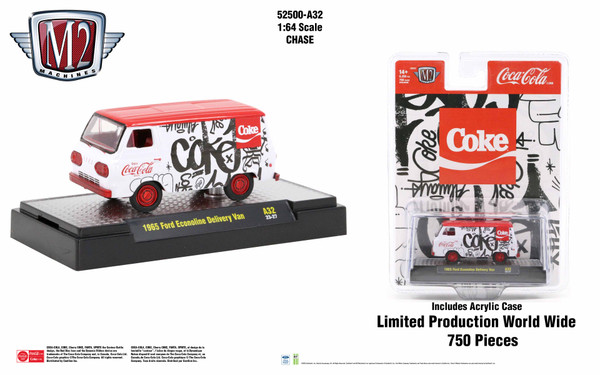 M2 Machines Coca-Cola Release A32 1965 Ford Econoline Delivery Van CHASE
