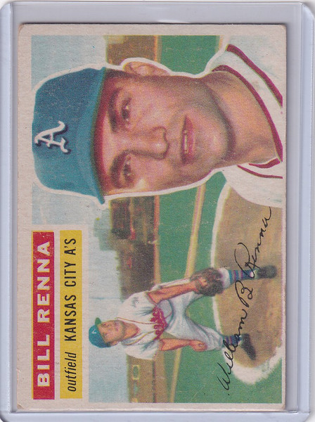 1956 Topps #82 Bill Renna  - Kansas City Athletics DP