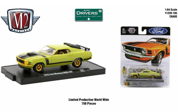 M2 Machines Auto-Drivers 1:64 R105 1970 Ford Mustang Boss 302 CHASE