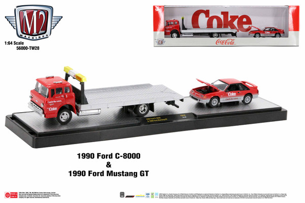 M2 Machines Auto Hauler TW28 1990 Ford C8000 1990 Ford Mustang GT