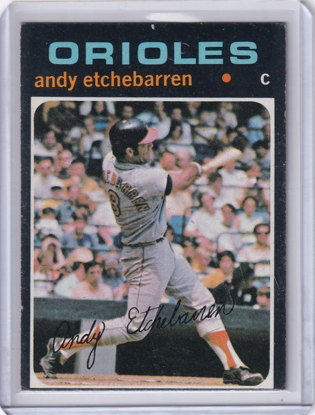 1971 Topps Baseball #501 Andy Etchebarren - Baltimore Orioles