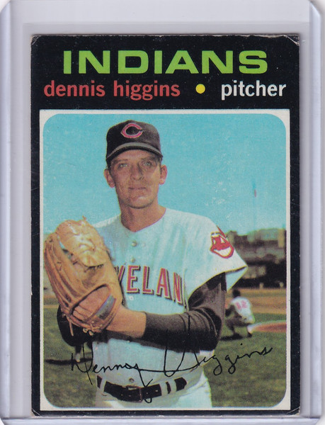 1971 Topps Baseball #479 Dennis Higgins - Cleveland Indians