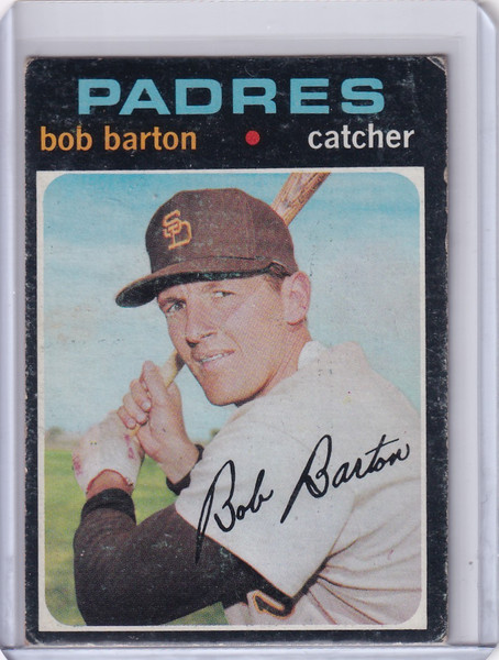 1971 Topps Baseball #589 Bob Barton - San Diego Padres