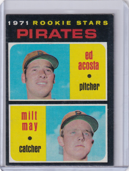 1971 Topps Baseball #343 Pirates Rookies - Ed Acosta / Milt May RC