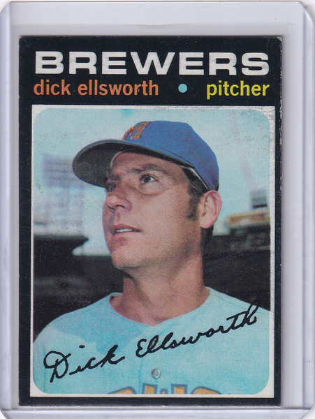 1971 Topps Baseball #309 Dick Ellsworth - Milwaukee Brewers