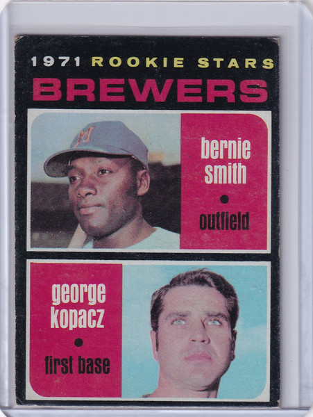 1971 Topps Baseball #204 Brewers Rookies - Bernie Smith / George Kopacz RC