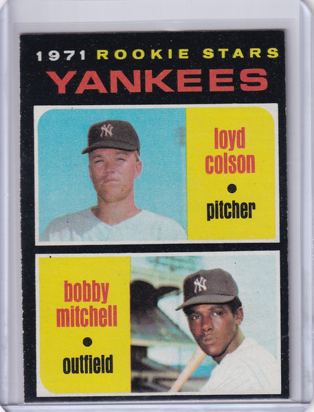 1971 Topps Baseball #111 Yankee Rookies Loyd Colson / Bobby Mitchell RC