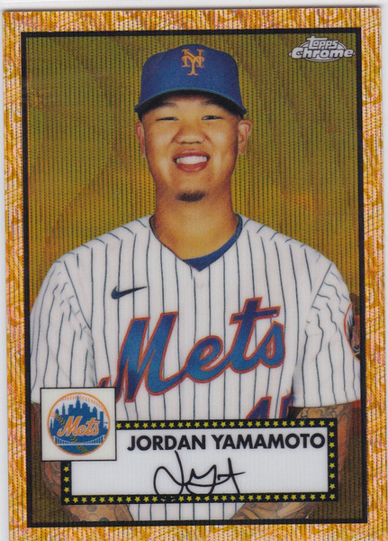 2021 Topps Chrome Anniversary Gold #478 Jordan Yamamoto 15/50 New York Mets