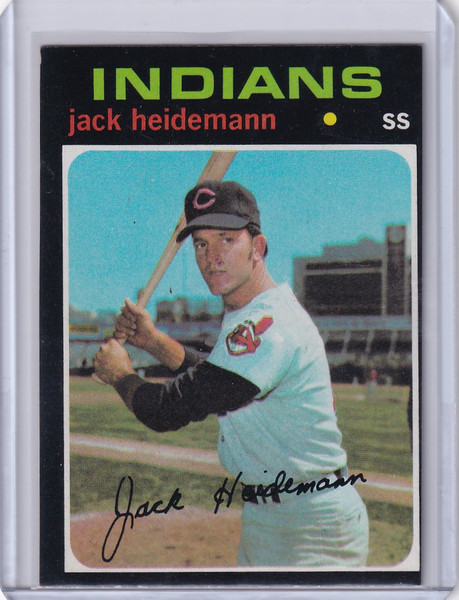1971 Topps Baseball #87 Jack Heidemann - Cleveland Indians RC