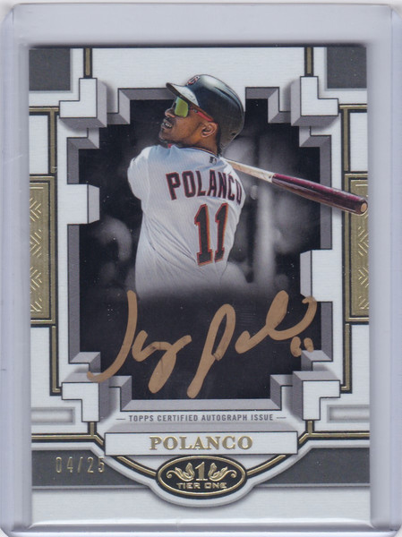 2023 Topps Tier One #BOA-JP Jorge Polanco Break-out Gold Ink 4/25 Twins