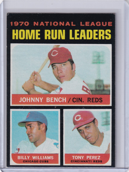 1971 Topps Baseball #66 NL 1970 HR Leaders - Bench / Williams / Perez