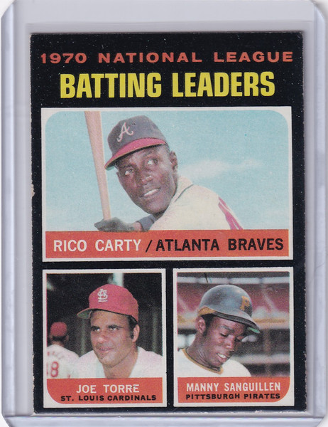 1971 Topps Baseball #62 NL 1970 Batting Leaders - Carty / Torre / Sanguillen