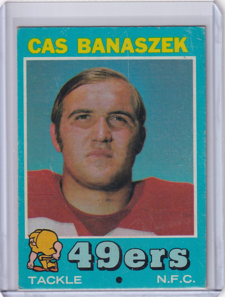 1971 Topps Football #52 Cas Banaszek - San Francisco 49ers RC
