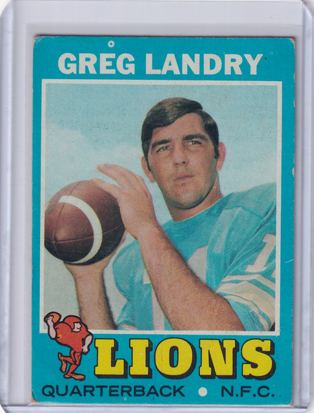 1971 Topps Football #11 Greg Landry - Detroit Lions RC