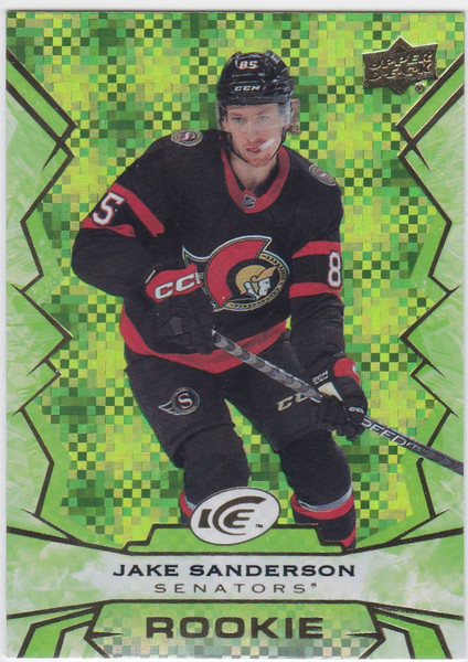 2022-23 Upper Deck Ice #108 Jake Sanderson Green Rookie RC Ottawa Senators