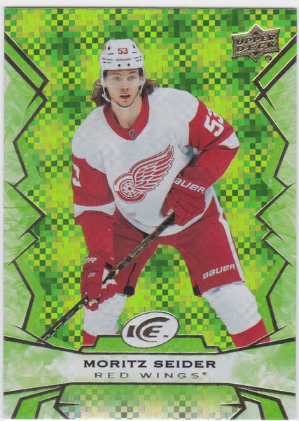 2022-23 Upper Deck Ice #56 Moritz Seider Green Parallel Red Wings