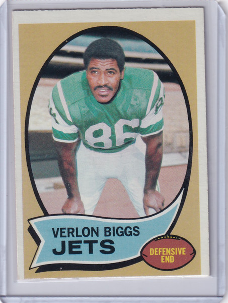 1970 Topps Football #3 Verlon Biggs - New York Jets