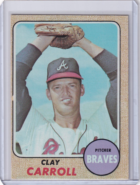 1968 Topps Baseball #412 Clay Carroll - Atlanta Braves