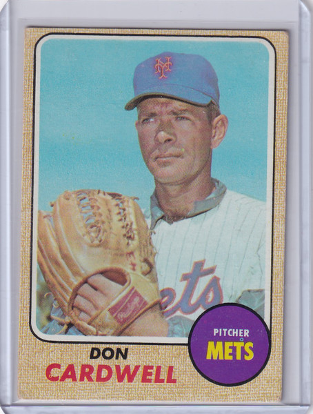 1968 Topps Baseball #437 Don Cardwell - New York Mets