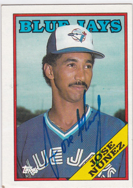 1988 Topps #28 Jose Nunez TTM Auto Toronto Blue Jays