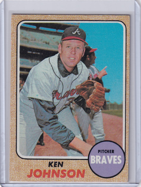 1968 Topps Baseball #342 Ken Johnson - Atlanta Braves