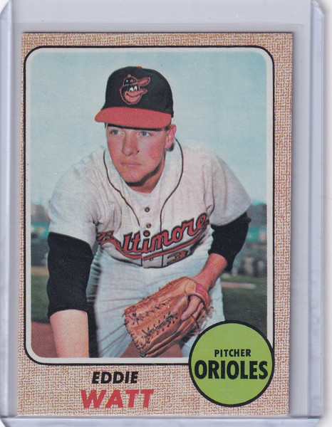 1968 Topps Baseball #186 Eddie Watt - Baltimore Orioles