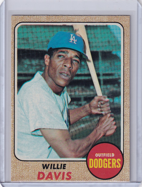 1968 Topps Baseball #208 Willie Davis - Los Angeles Dodgers