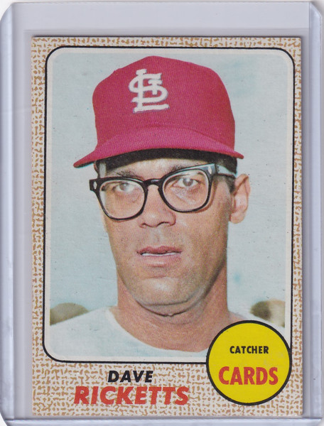 1968 Topps Baseball #46 Dave Ricketts - St. Louis Cardinals