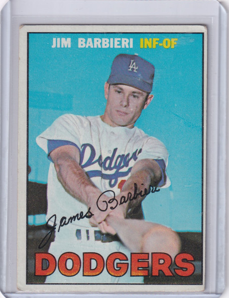 1967 Topps Baseball #76 Jim Barbieri - Los Angeles Dodgers RC
