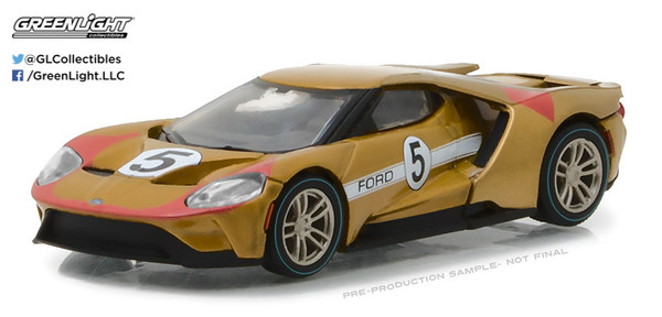 Greenlight 1:64 2017 Ford GT Racing Heritage Series (Gold) 1966 #5 Ford MKII