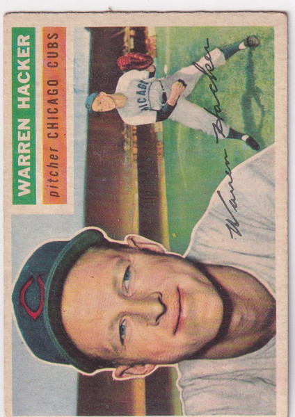 1956 Topps #282 Warren Hacker - Chicago Cubs