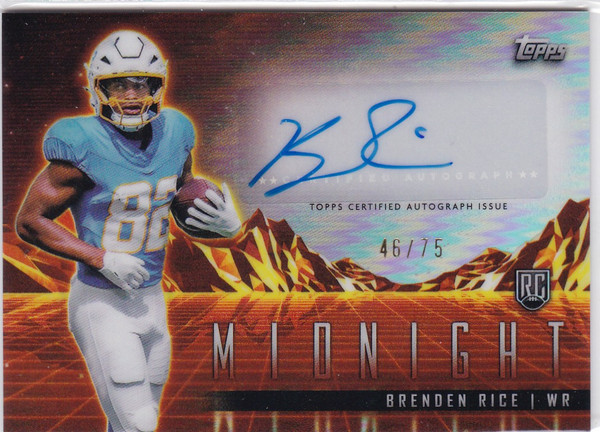 2024 Topps Midnight #RHS-BR Brenden Rice Rookie Horizons Auto 46/75 Chargers