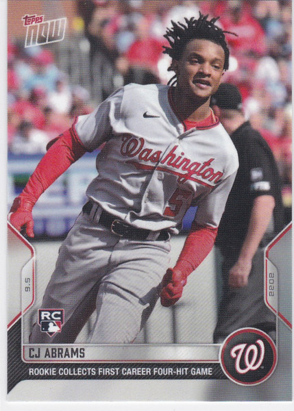2022 TOPPS NOW #845 CJ ABRAMS- WASHINGTON NATIONALS