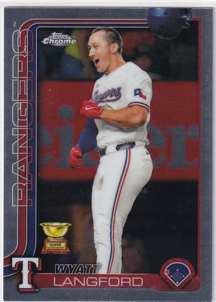 2025 Topps Chrome Baseball #68 Wyatt Langford - Texas Rangers