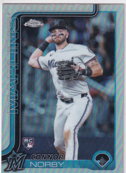 2025 Topps Chrome Baseball Refractor #199 Connor Norby - Miami Marlins