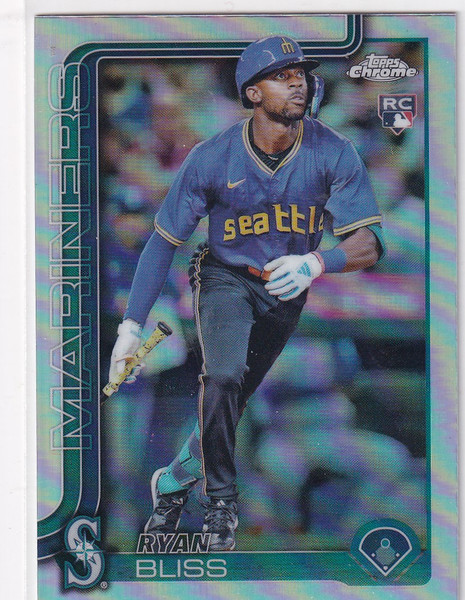 2025 Topps Chrome Baseball Refractor #37 Ryan Bliss - Seattle Mariners