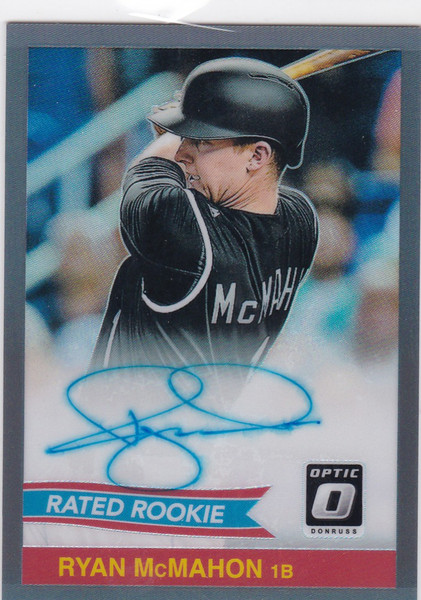 2018 Donruss Optic #84s-RM Ryan McMahon 15/25 Auto Rated Rookie Colorado Rockies
