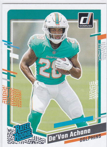 2023 Panini Donruss #365 De'Von Achane Rated Rookie RC Dolphins