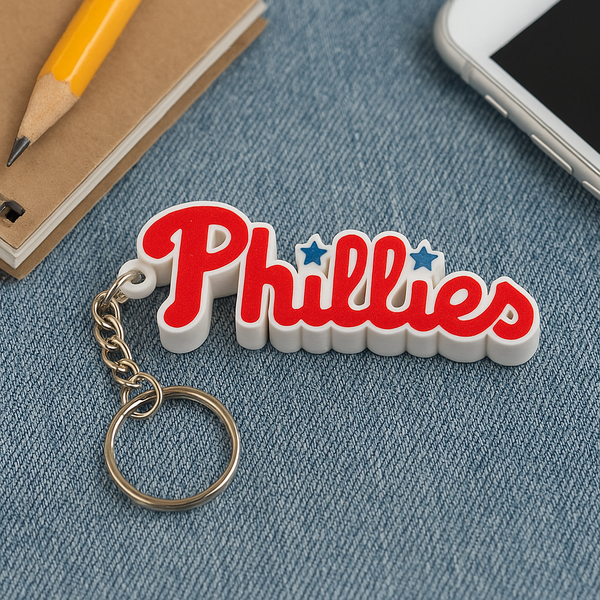 Philadelphia Phillies 3D Printed Logo Keychain MLB Baseball Fan Gift Key Ring