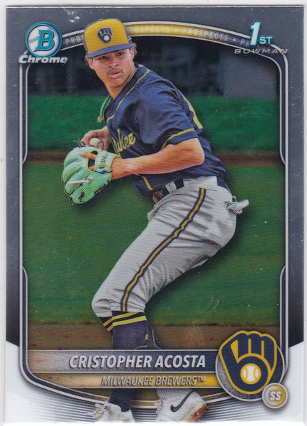 2025 Bowman Chrome #BCP-176 Christopher Acosta 1st Bowman Milwaukee Brewers