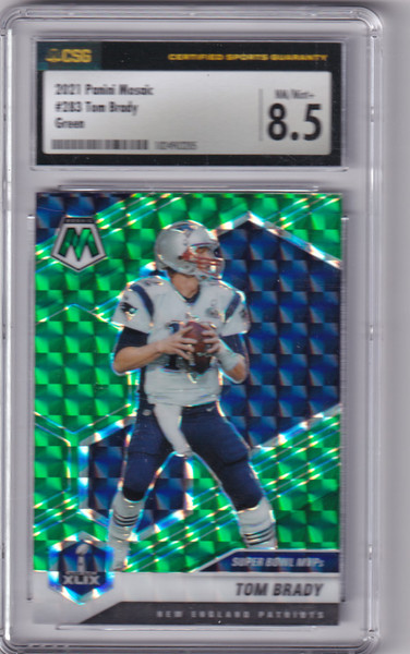 2021 Panini Mosaic Green CSG 8.5 #283 Tom Brady - New England Patriots