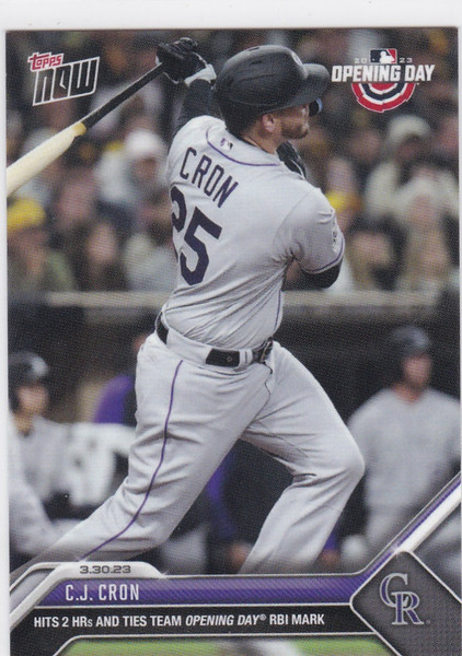 2023 TOPPS NOW #9 CJ CRON- COLORADO ROCKIES