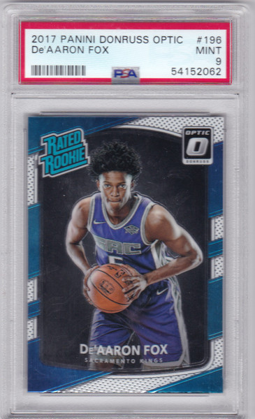 2017 DONRUSS OPTIC PSA 9 #196 DEAARON FOX- SACRAMENTO KINGS