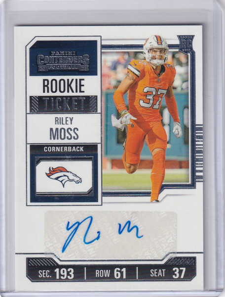 2023 Panini Contenders Auto #213 Riley Moss - Denver Broncos
