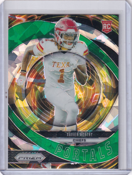 2024 Panini Prizm Craked Ice #10 Xavier Worthy - Kansas City Chiefs