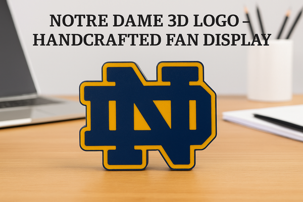 3D Printed Notre Dame-Inspired Logo – Blue & Gold ND Display Piece Desk or Shelf 3D Printed Notre Dame-Inspired Logo – Blue & Gold ND Display Piece Desk or Shelf